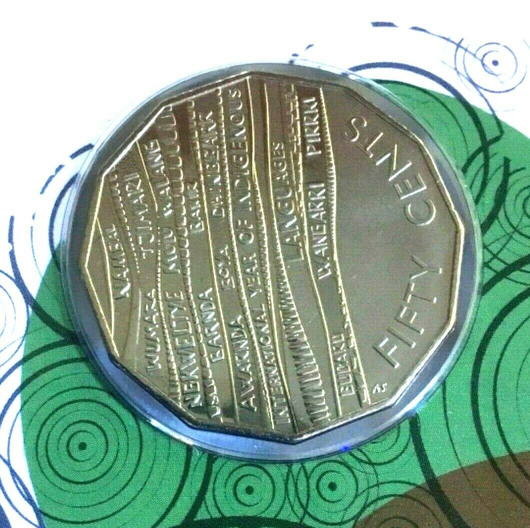 Australia 2019 50 Cent Frosted Uncirculated International Year of Indigenous Languages Carded