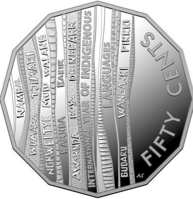 Australia 2019 50 Cent Frosted Uncirculated International Year of Indigenous Languages Carded