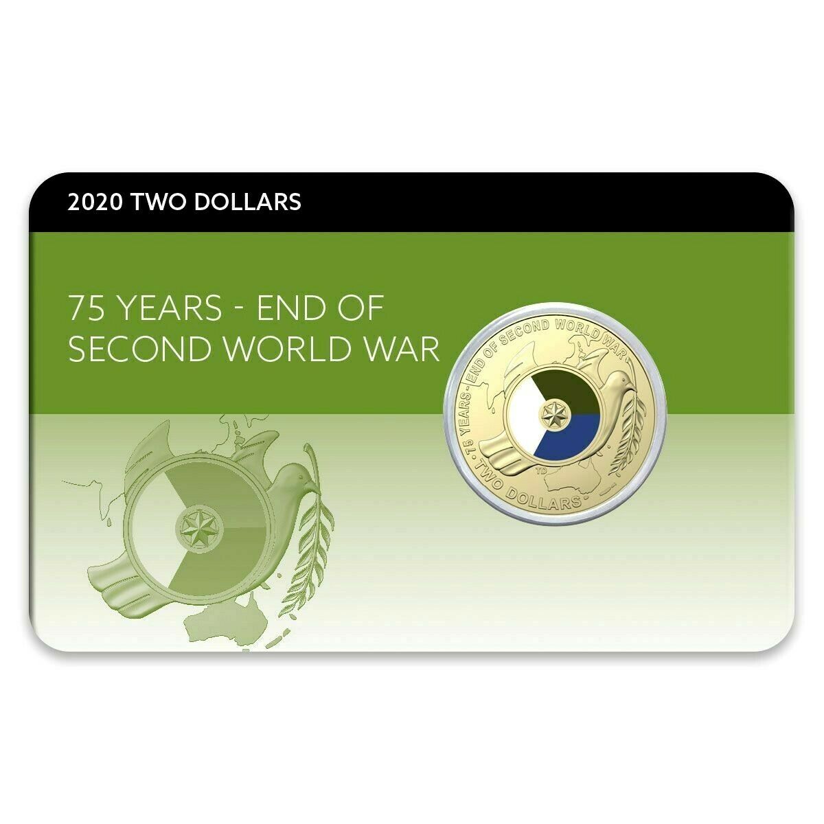 Australia 2020 $2 ANZAC Day Lest We Forget 75th Anniversary of the End of WWII Coin Pack Coloured Uncirculated