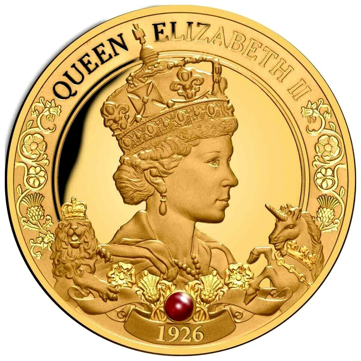 Niue Queen Elizabeth II 95th Birthday 2021 $100 Ruby 1oz Gold Proof Coin 150 Minted