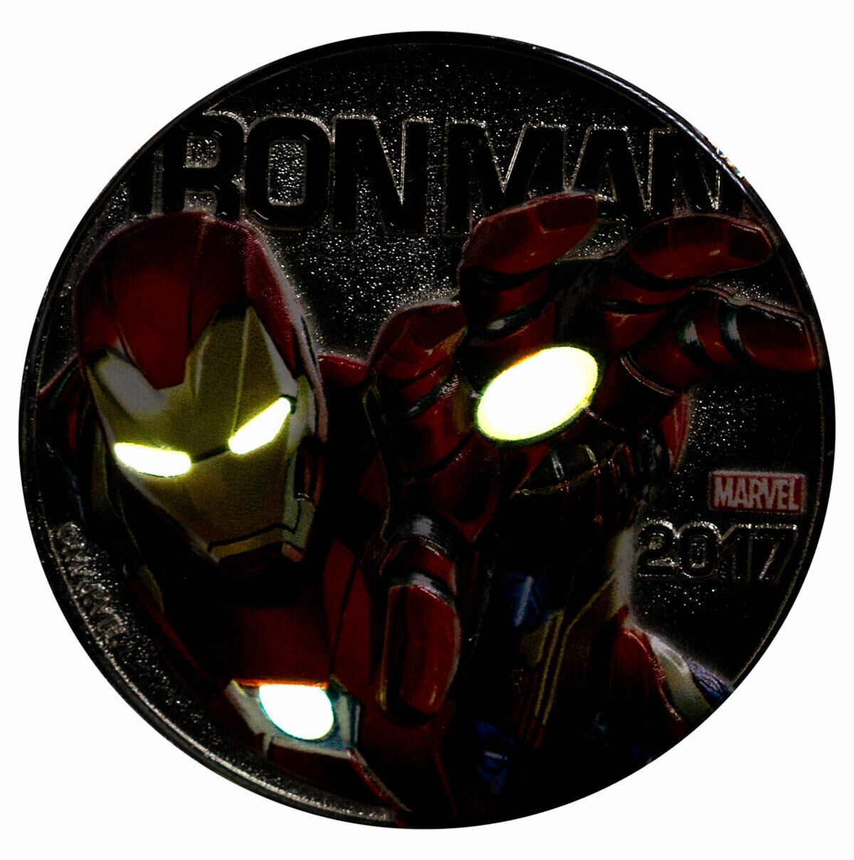 Fiji 2017 50 Cent Half Dollar Coloured Uncirculated Iron Man Marvel Light-Ups