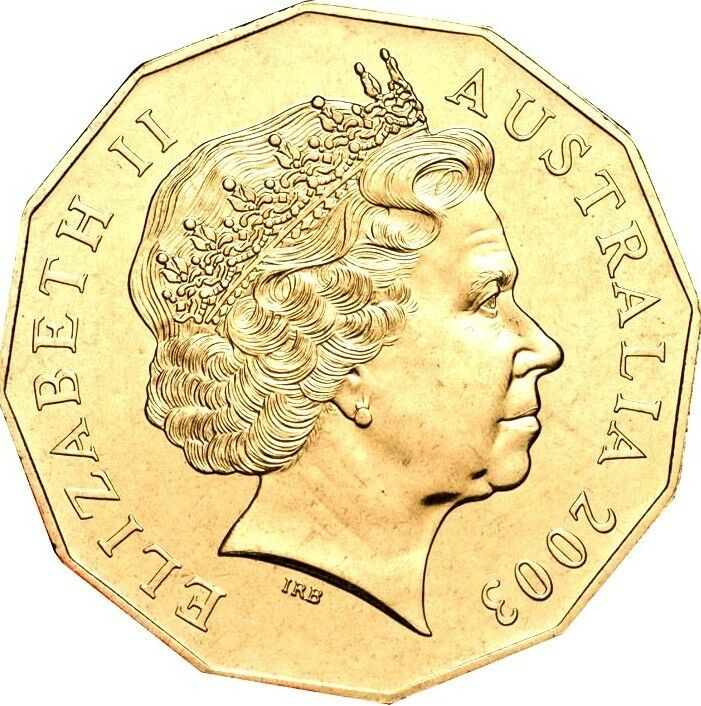 Australia 2003 50 Cent Bronze Uncirculated Golden Jubilee Coronation Stamp and Coin Cover PNC