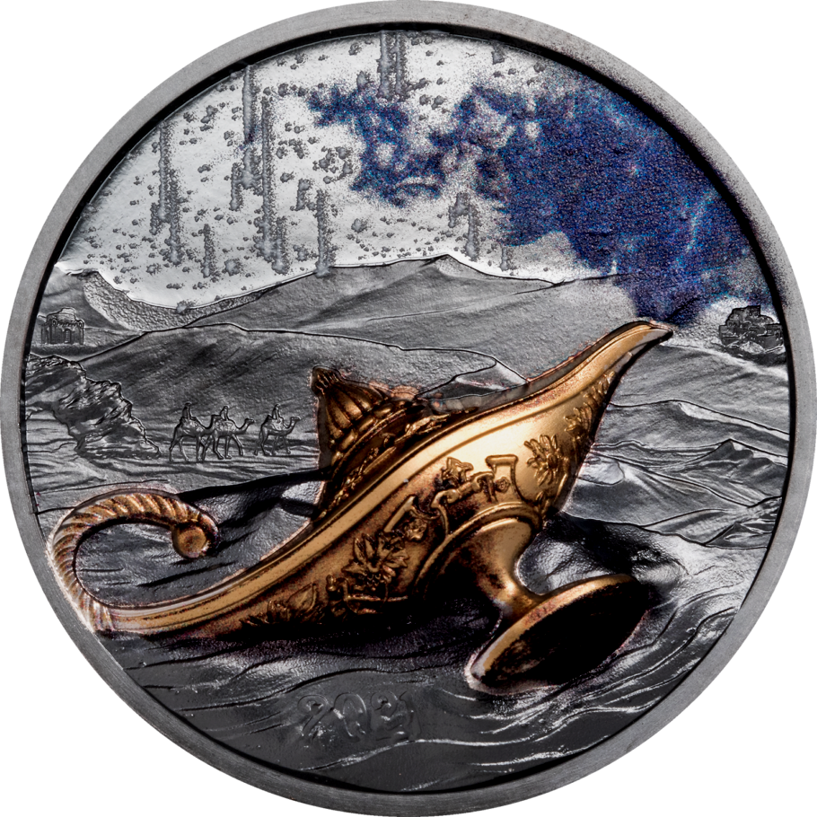 Republic of Palau 2021 $5 Magical Lamp 1oz Silver Black Proof Smartminting®