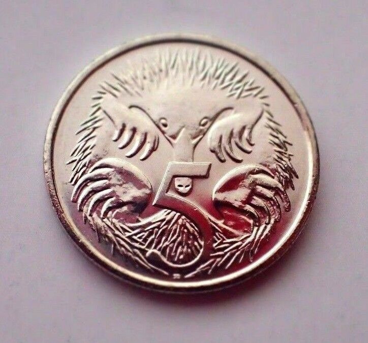 Australia 2016 5 Cent Uncirculated Queen's Head Obverse ex Bag Echidna