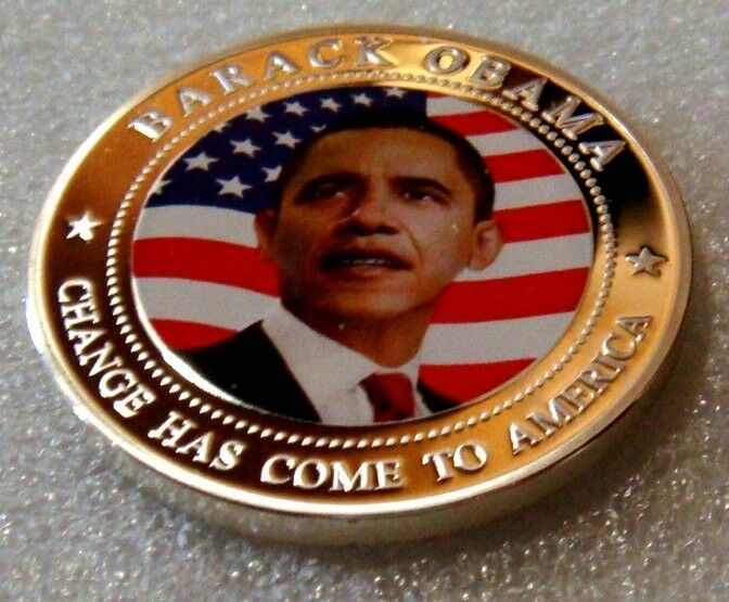 Liberia 2009 $5 Barack Obama Proof Coloured Silver Plated