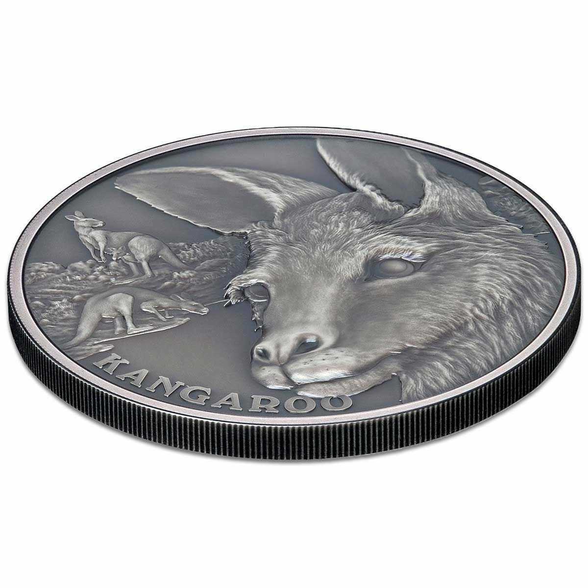 Niue 2021 $1 Kangaroo 1oz Silver Antique Coin