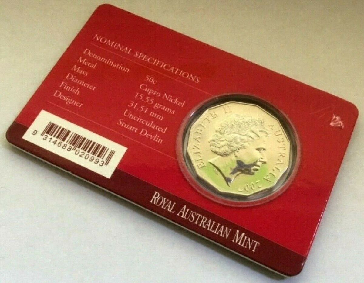 Australia 2007 50 Cent Uncirculated Queen Elizabeth's 60th Wedding Anniversary
