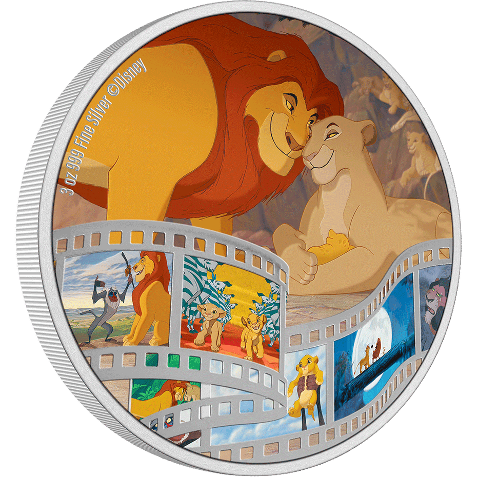 Niue 2022 $10 Disney Cinema Masterpieces - The Lion King 3oz Silver Coloured Coin