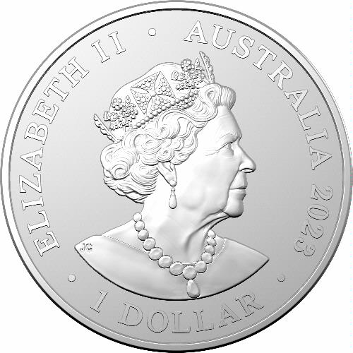 Australia 2023 $1 AC/DC Frosted Silver Uncirculated Coin