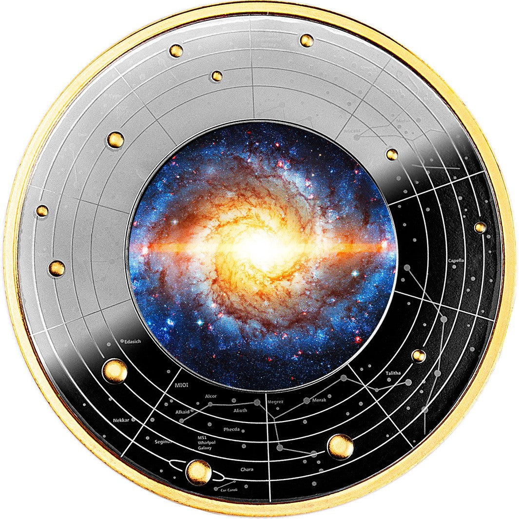 Cameroon 2023 500 Francs CFA Milky Way Planets of the Solar System Series Black Ruthenium Silver