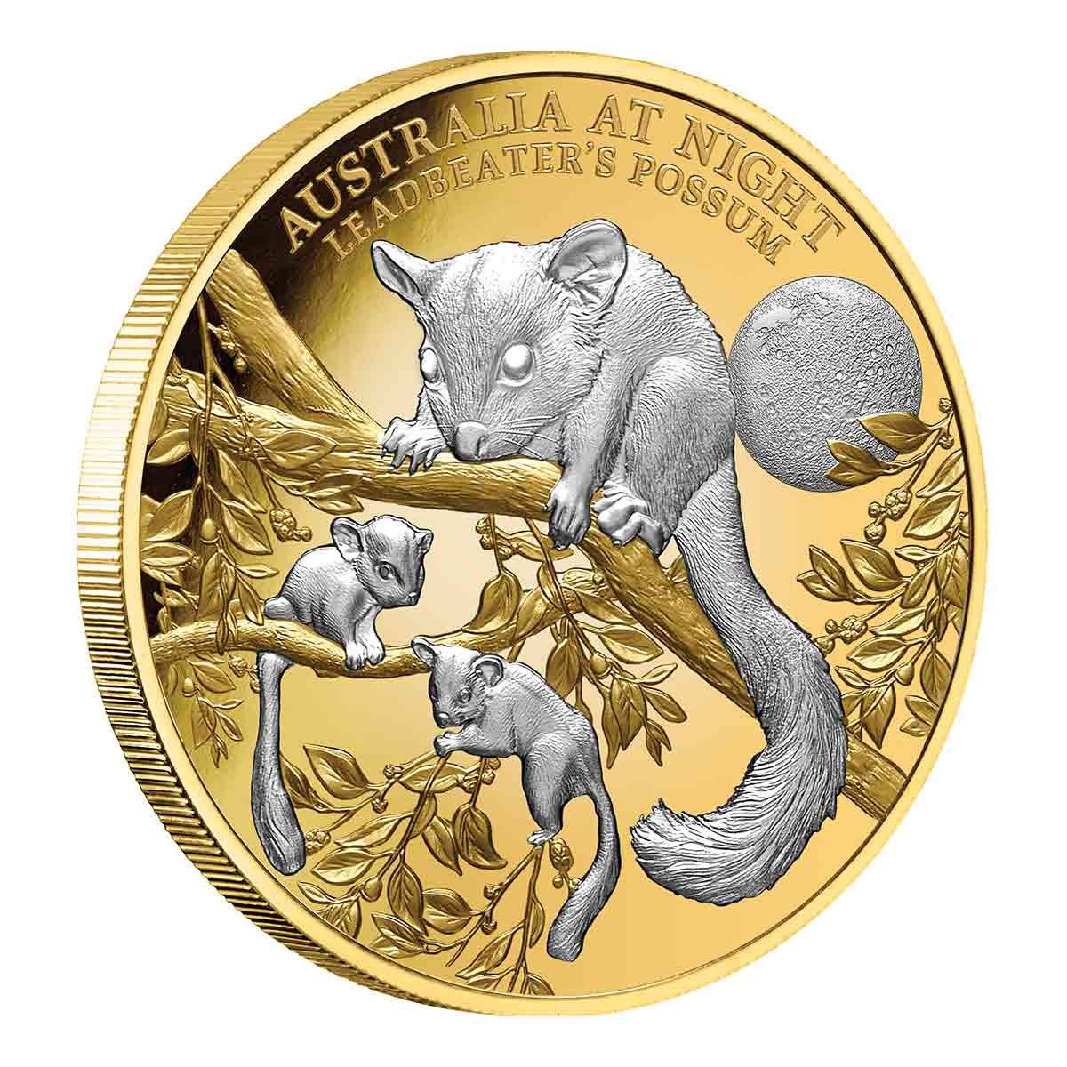 Niue 2022 $100 Australia at Night Leadbeater Possum 1oz Gold