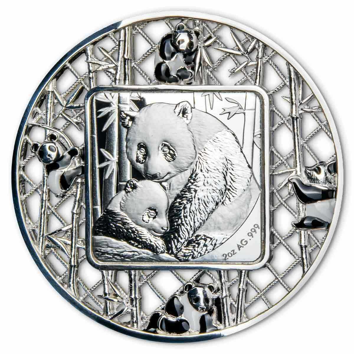 Solomon Islands 2021 $5 Panda Filigree 2oz Silver Proof-like Coin