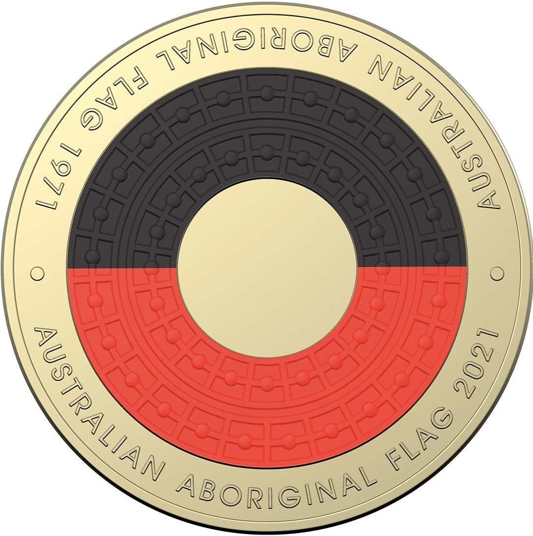 Australia 2021 $2 50th Anniversary of the Aboriginal Flag Coloured Al-Br Uncirculated Coin Pack