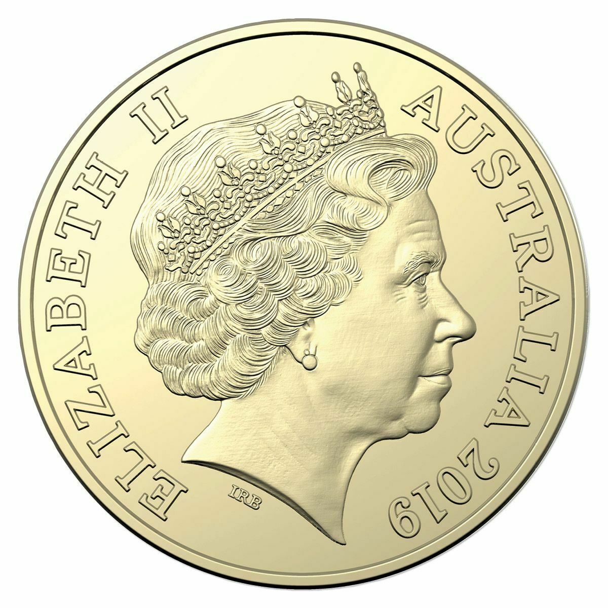 Obverse: Queen Elizabeth II portrait with Australia 2019 inscriptions.