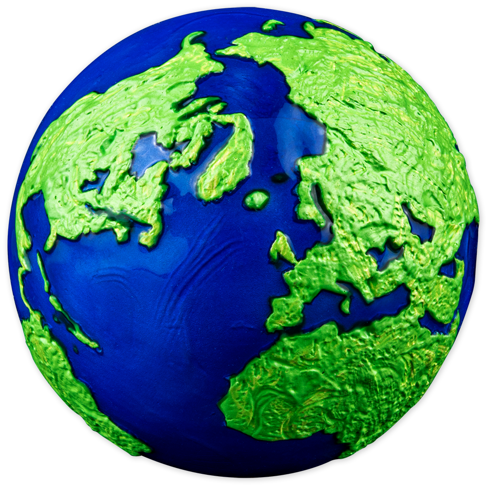 Barbados 2022 $5 Blue Marble Green Planet Earth 3oz Silver Coloured Sphere Coin