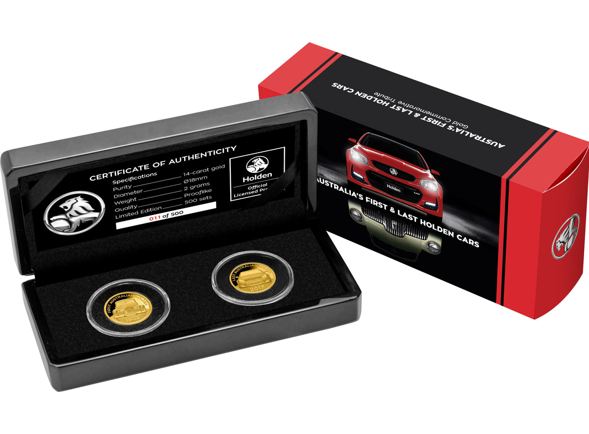 Australia 2022 Holden First and Last Car 2 x 2 grams Gold Prooflike Medallion Set