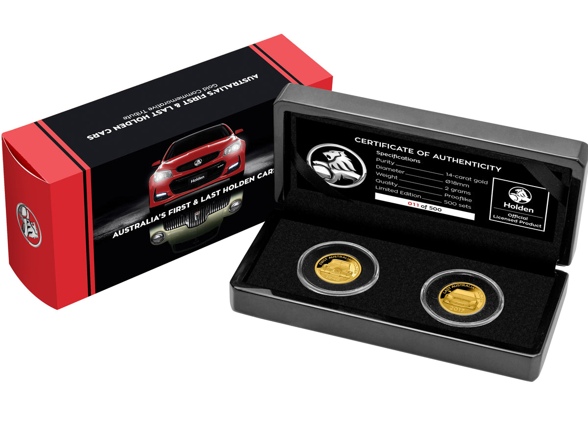 Australia 2022 Holden First and Last Car 2 x 2 grams Gold Prooflike Medallion Set