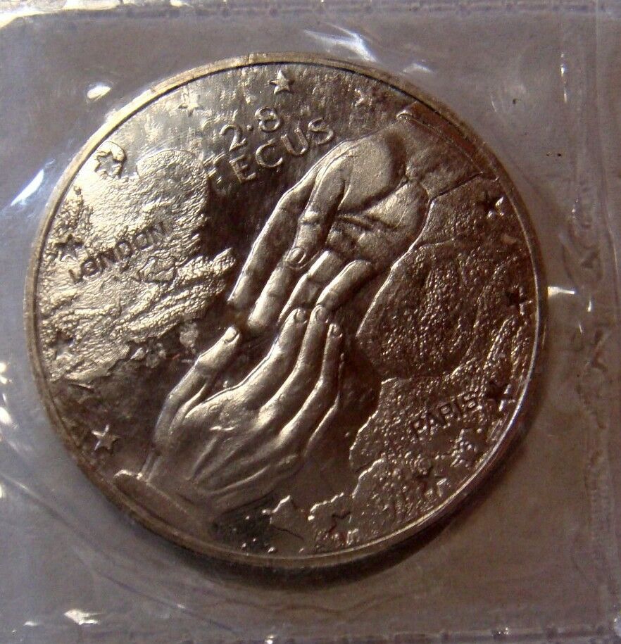 Gibraltar 1994 2.8 Ecus Uncirculated Clasping Hands