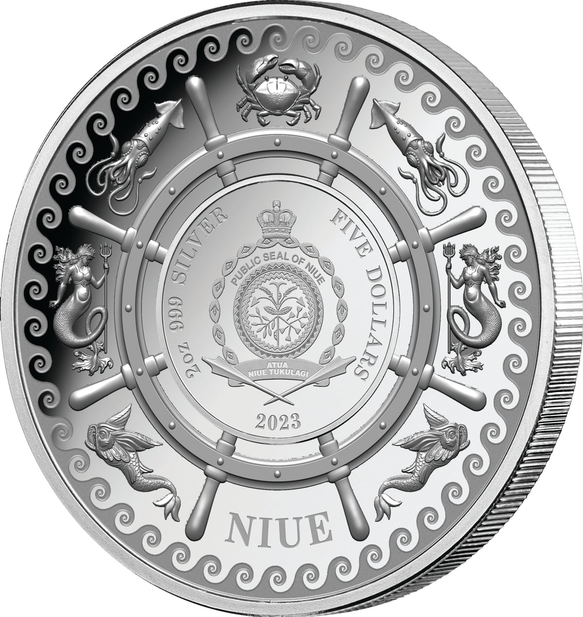Niue 2023 $5 The Kraken 2oz .999 Silver Proof Coin 750 Minted