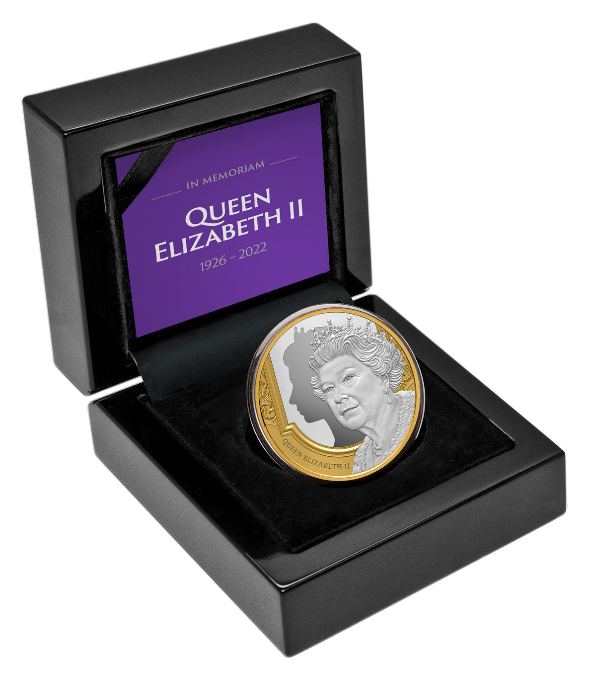 Niue 2022 $1 Queen Elizabeth II Tribute Gold-plated 1oz Silver Proof Coin