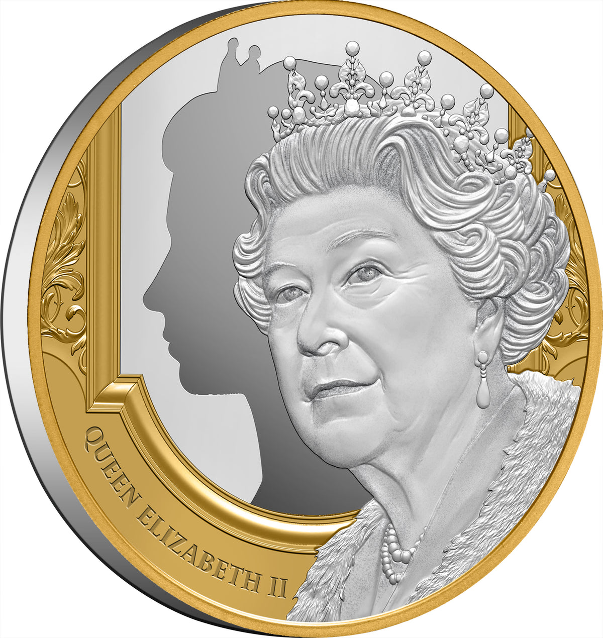 Niue 2022 $1 Queen Elizabeth II Tribute Gold-plated 1oz Silver Proof Coin