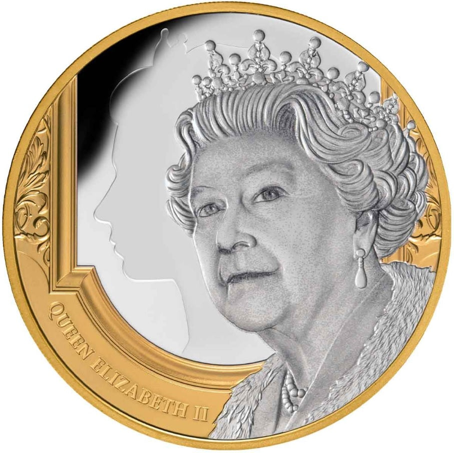Niue 2022 $1 Queen Elizabeth II Tribute Gold-plated 1oz Silver Proof Coin