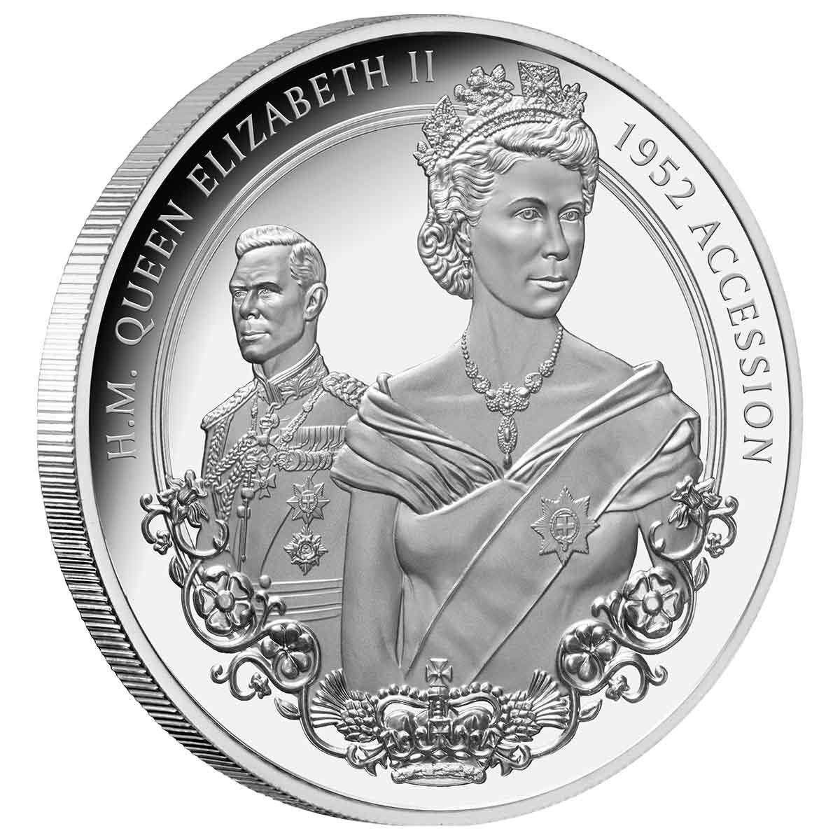 Tokelau 2022 $5 Queen Elizabeth II Accession 1oz Silver Proof Coin