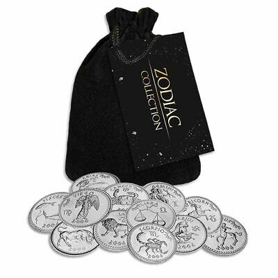 Somaliland 2006 10 Shillings x 12 Zodiac Journey to the Stars Coin Collection Bag and Coins