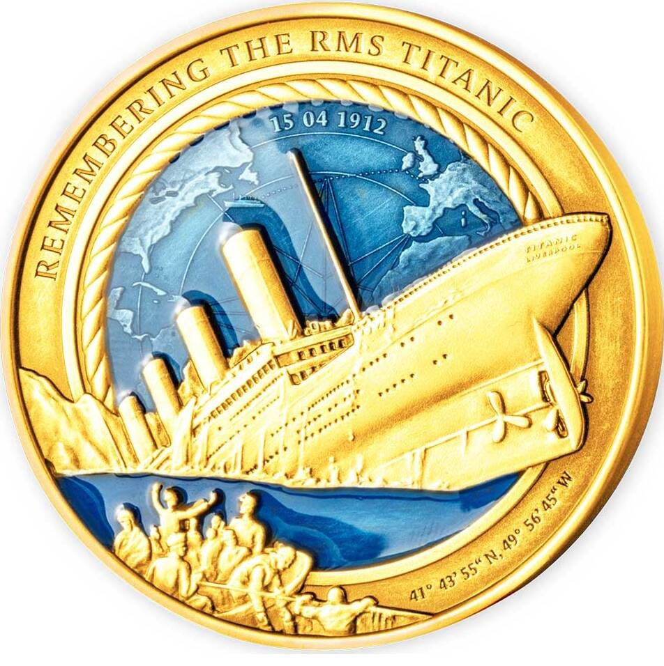 Solomon Islands 2021 $25 Remembering the RMS Titanic 35th Anniversary 3 Oz Gold Proof Coin