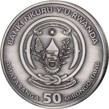 Rwanda 2020 50 RWF Antiqued Mayflower Nautical Ounce 1 Oz Silver Antique Coin