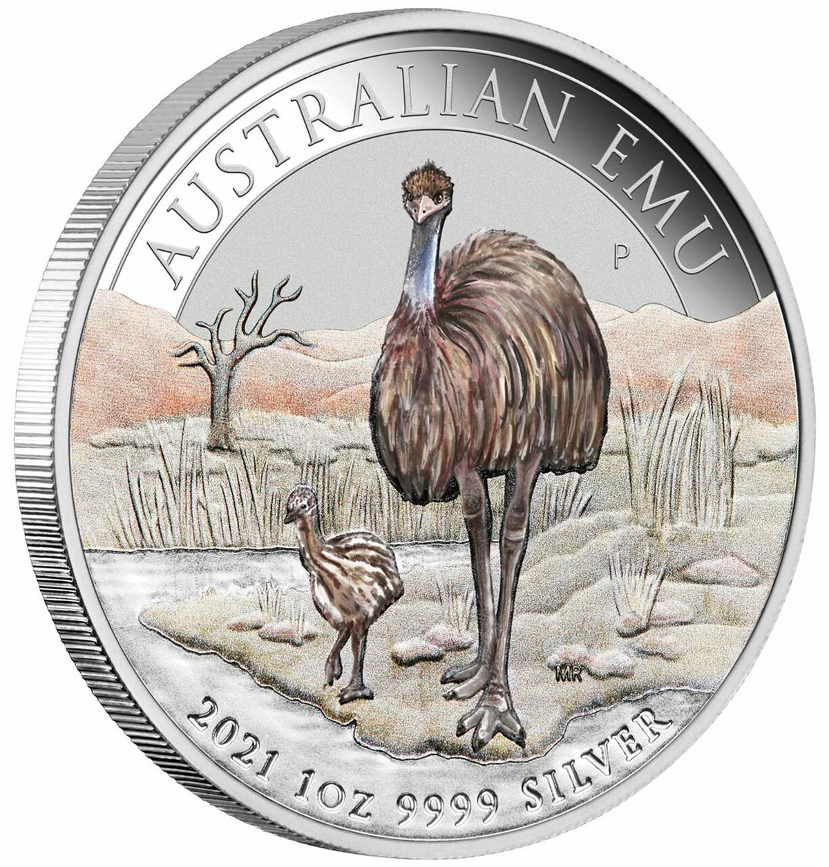 Australia 2021 $1 Australian Emu - 1oz Silver Coloured Coin - ANDA Melbourne Money Expo Perth Mint