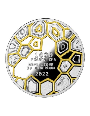 Cameroon 2022 1000 Francs Be Strong Turtle 1 Oz Silver Gold-plated