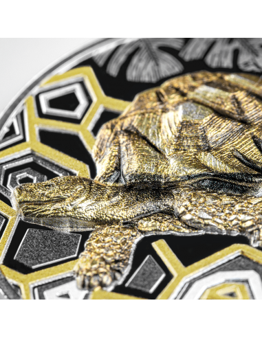 Cameroon 2022 1000 Francs Be Strong Turtle 1 Oz Silver Gold-plated
