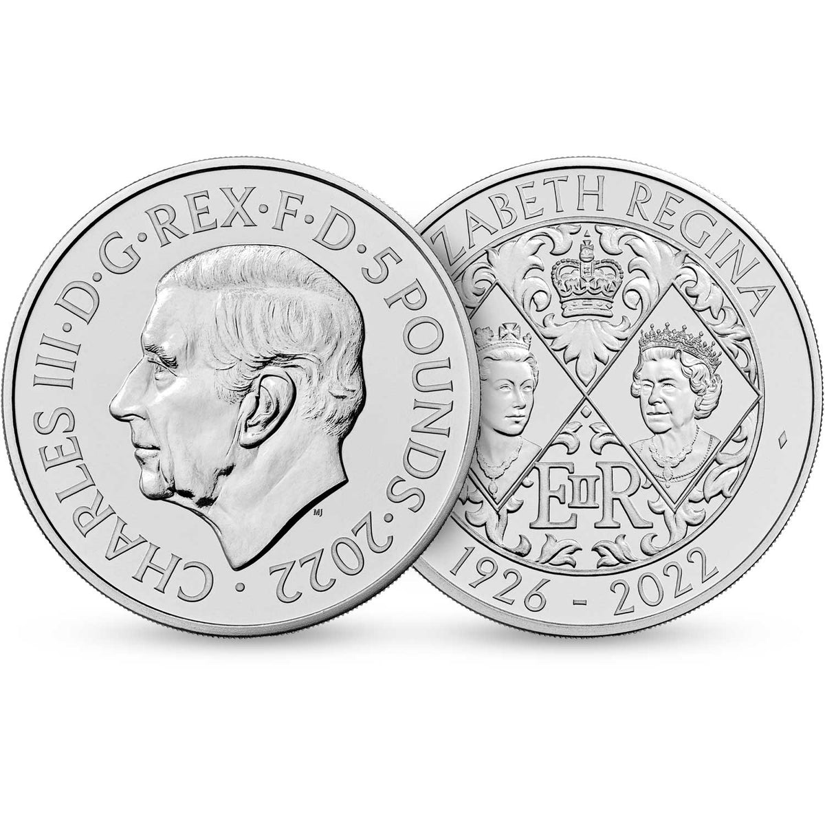 United Kingdom 2022 £5 King Charles III Queen Elizabeth II Tribute Brilliant Uncirculated Coin