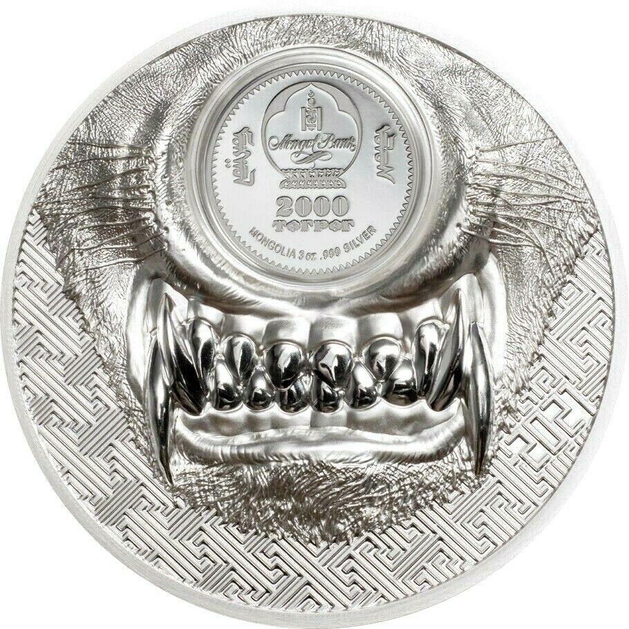Mongolia 2021 2000T Mystic Wolf 3 Oz Silver Proof Coin CIT Smartminting®