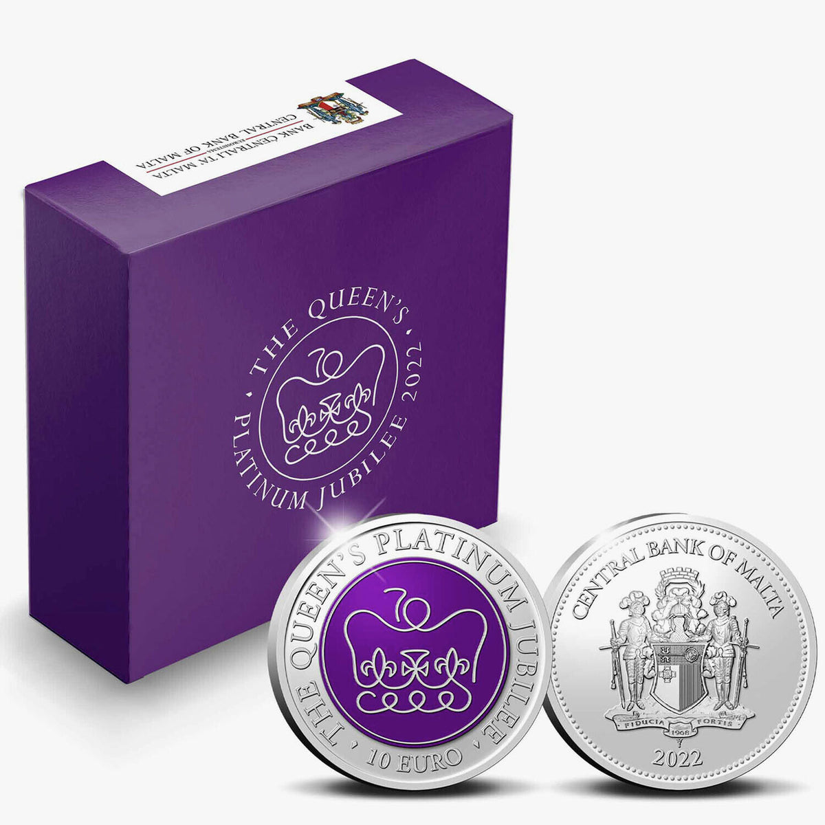 Malta 2022 €10 / 10 Euro Queen Elizabeth II's Platinum Jubilee Coloured Silver Proof Coin