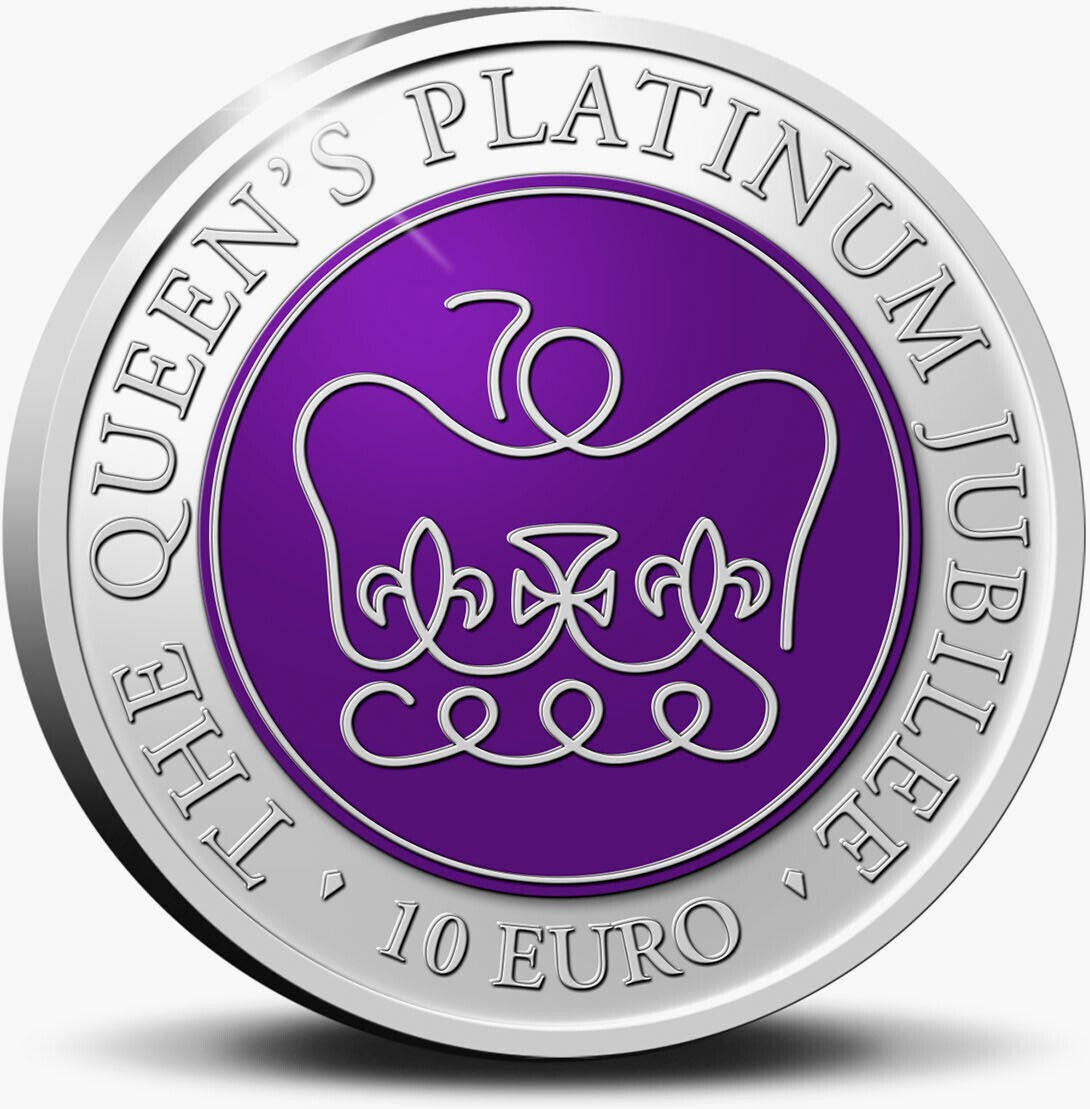 Malta 2022 €10 / 10 Euro Queen Elizabeth II's Platinum Jubilee Coloured Silver Proof Coin