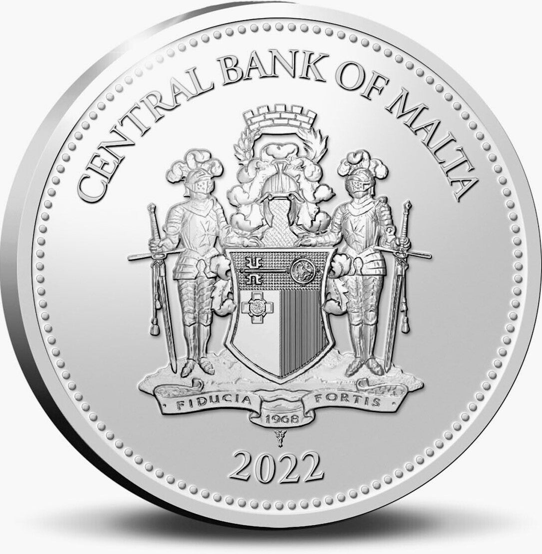 Malta 2022 €10 / 10 Euro Queen Elizabeth II's Platinum Jubilee Coloured Silver Proof Coin