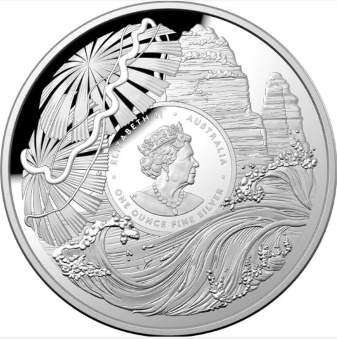 Australia 2022 $5 Daintree Rainforest - Beauty Rich Rare Series 1oz Domed Coloured Silver Proof Coin