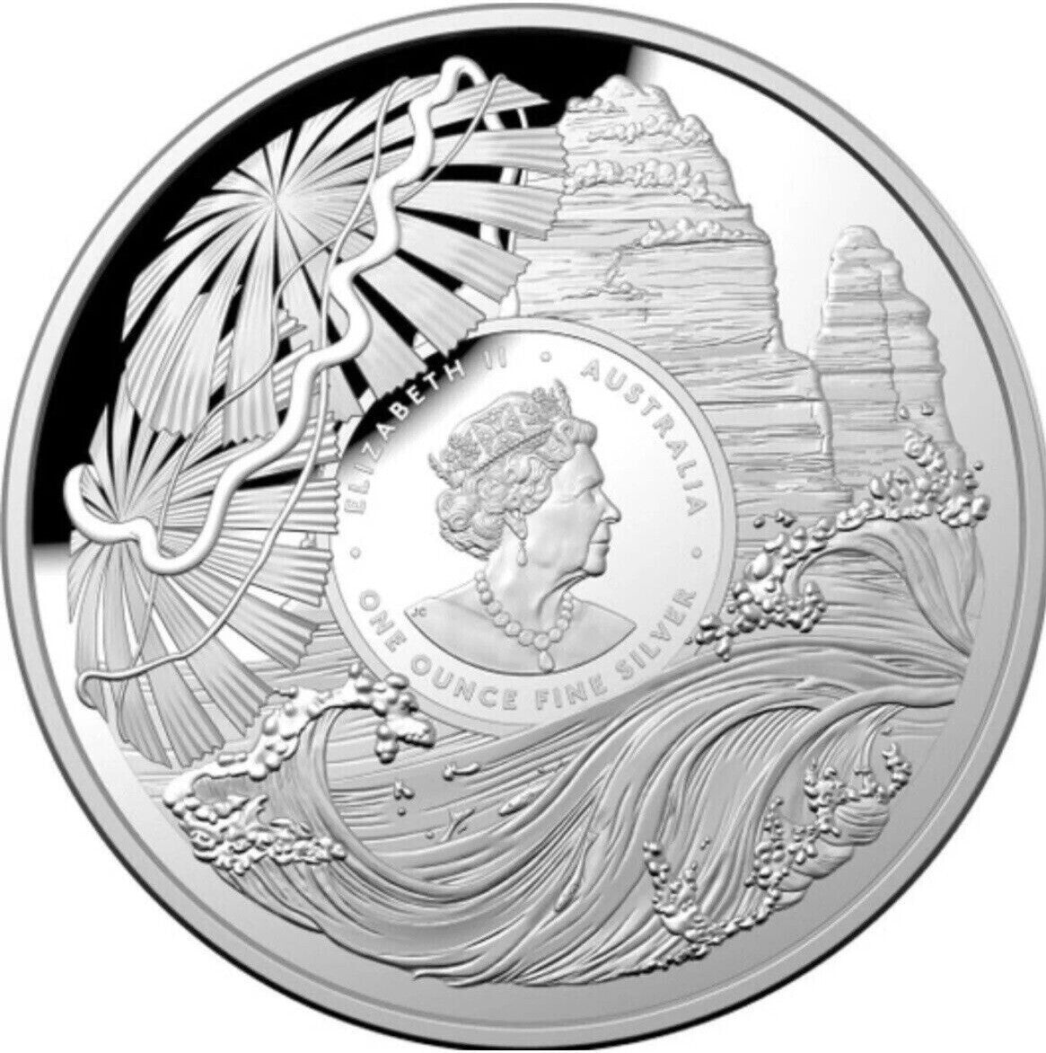 Australia 2022 $5 Daintree Rainforest - Beauty Rich Rare Series 1oz Domed Coloured Silver Proof Coin
