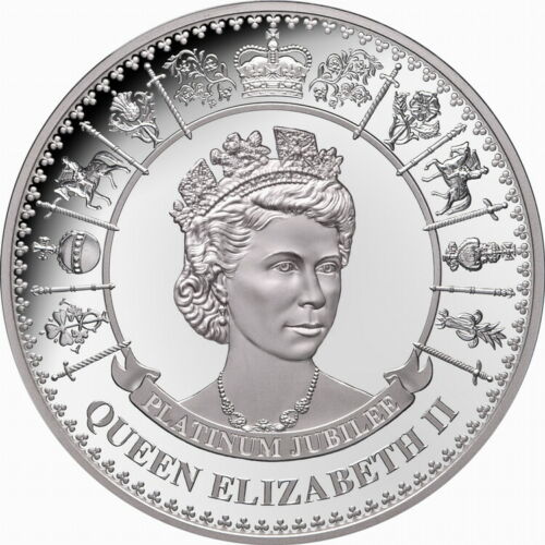 Tokelau 2022 $5 Queen Elizabeth II Platinum Jubilee 1952 70th 1 Oz Silver Proof