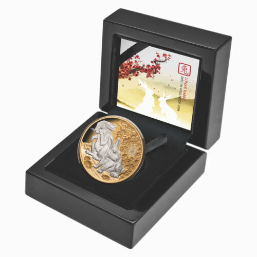Solomon Islands 2023 $25 Lunar Rabbit Platinum Plated 1oz Gold Proof Coin