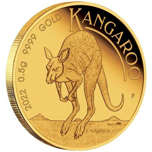 Australia 2022 $2 Miniature Kangaroo Mini Roo 0.5g .9999 Gold Proof Coin in Card