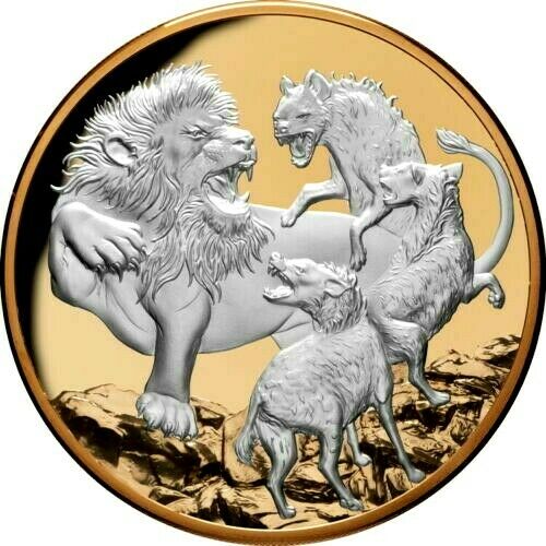Niue 2022 $10 Apex Predators 5oz Silver Proof 4-Coin Set 25 Sets Minted Matching Edge Numbering