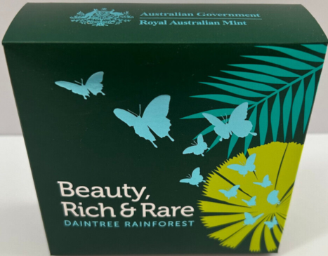 Australia 2022 $5 Daintree Rainforest - Beauty Rich Rare Series 1oz Domed Coloured Silver Proof Coin