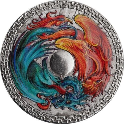 Tokelau 2022 $1 Phoenix and Dragon 1 oz Pure Meteorite Proof Coin Only 888 made