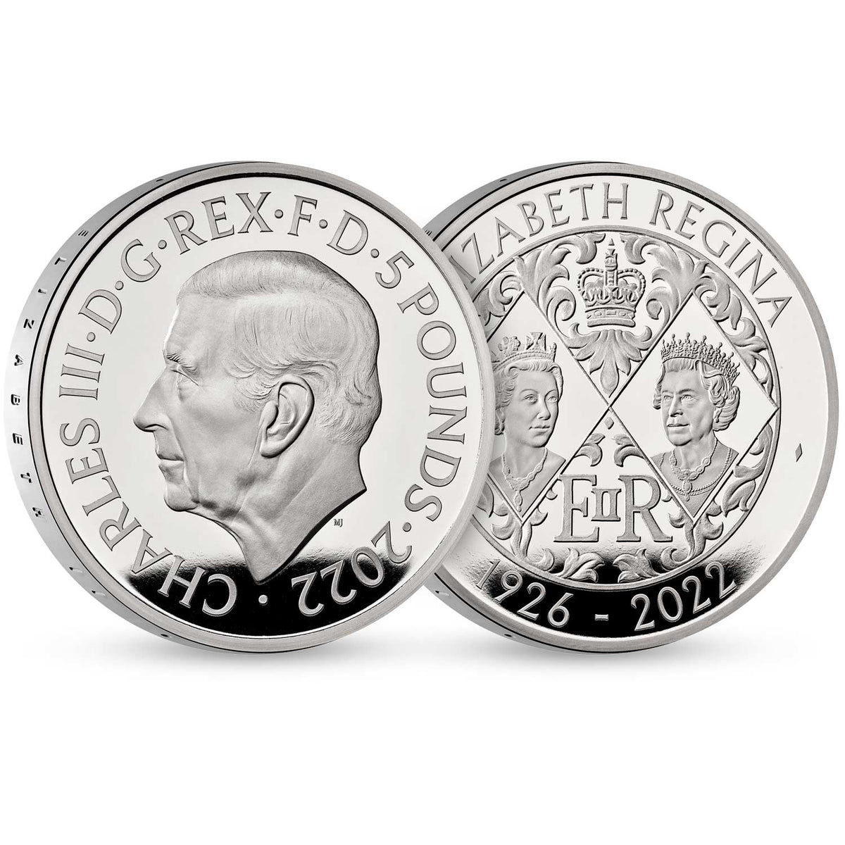United Kingdom 2022 £5 King Charles III Queen Elizabeth II Tribute Silver Proof Coin PRE-ORDER
