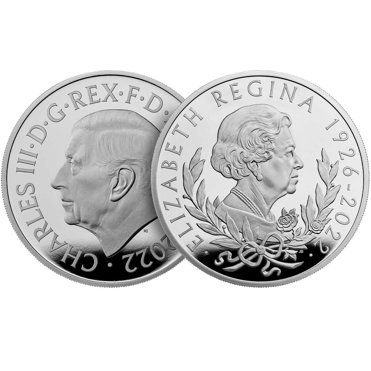 United Kingdom 2022 £2 King Charles III Queen Elizabeth II Tribute 1oz Silver Proof Coin