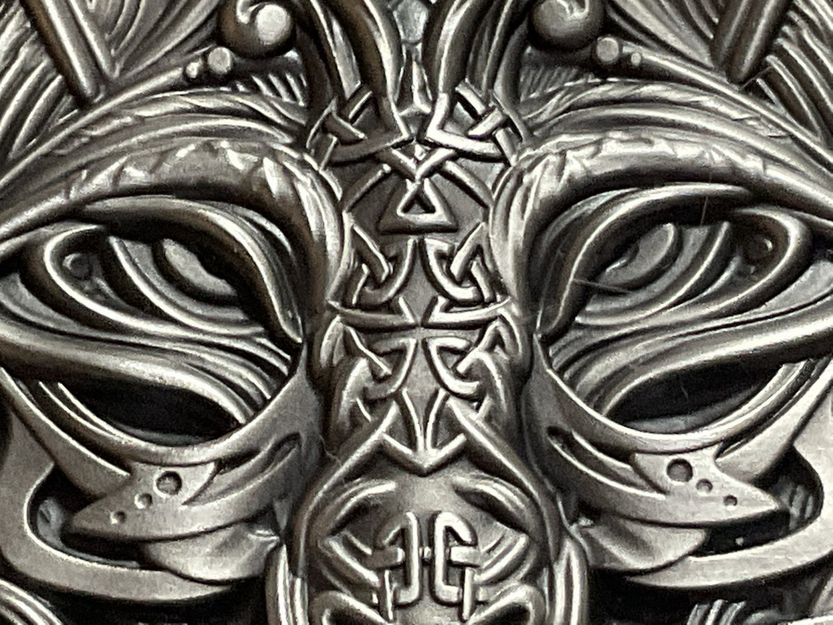 Republique du Tchad 2021 10000 Francs Binding of Fenrir 2 Oz Antiqed Silver 11.5 oz Copper Coin