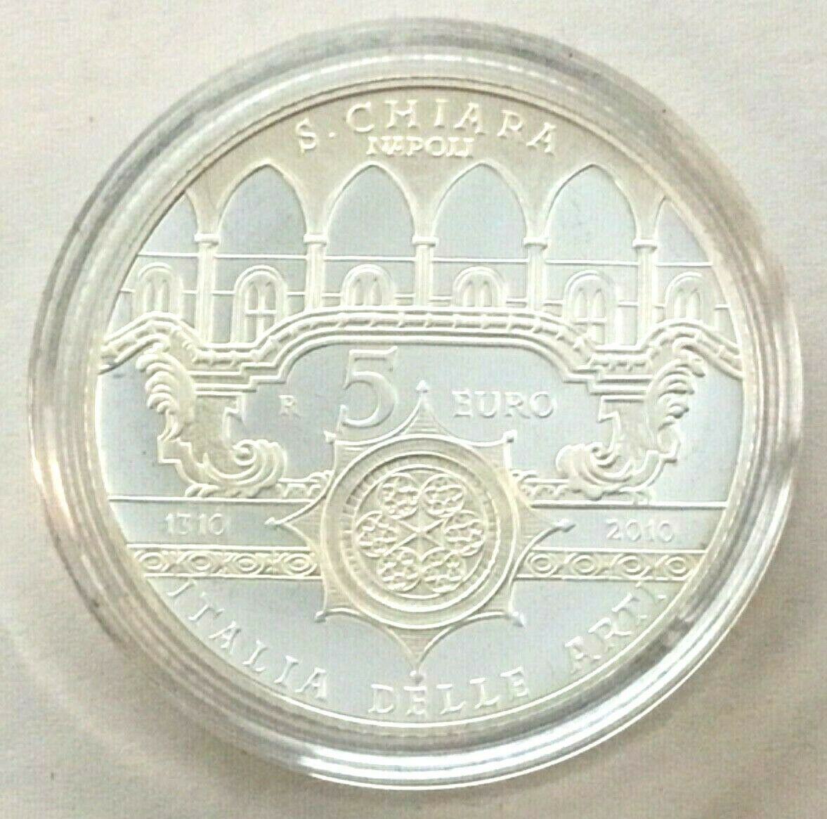 Italy 2010 5 Euro Santa Chiara 700th Anniversary Naples Silver Proof Obverse